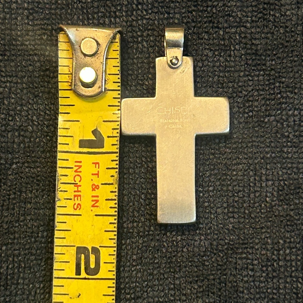 Chisel Stainless Steel Cross Pendant View 3